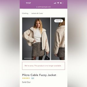 Anthropologie Pilcro Cable Fuzzy Jacket